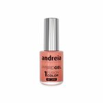 Andreia Professional Hybrid Gel Nail Polish Charmed Collection - Fusion Color H91 Coral with Soft Gold Shimmers, 10.5ml