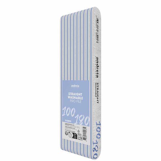 Andreia Professional Straight Nail File 100/180 - Pack 10