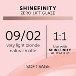Wella Professionals Shinefinity Zero Lift Glaze - 09/02 Natural Soft Sage 60ml
