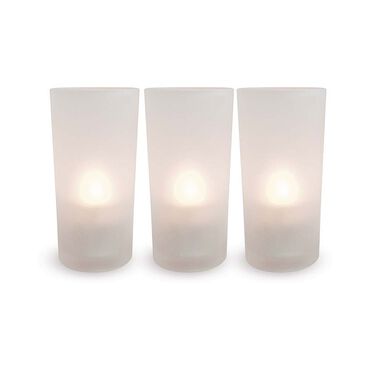 Smart Candle Frosted Glass Candle Holders Pack of 12