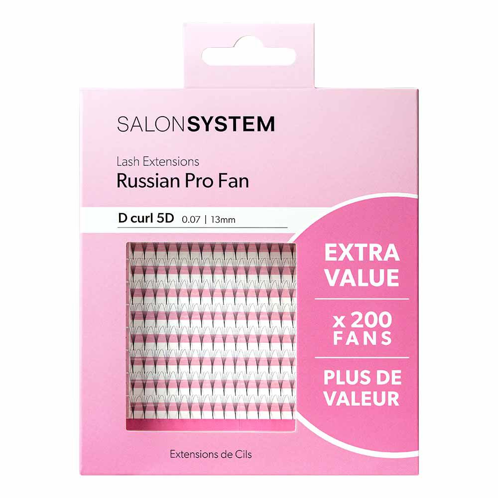 Salon System Lash Extensions Russian Pro Fan D Curl 0.07 - 13mm Extra Value Pack