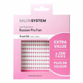 Salon System Lash Extensions Russian Pro Fan D Curl 0.07 - 13mm Extra Value Pack