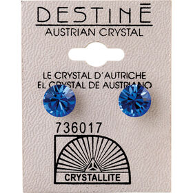Crystallite Sapphire Large Ear Studs 8mm