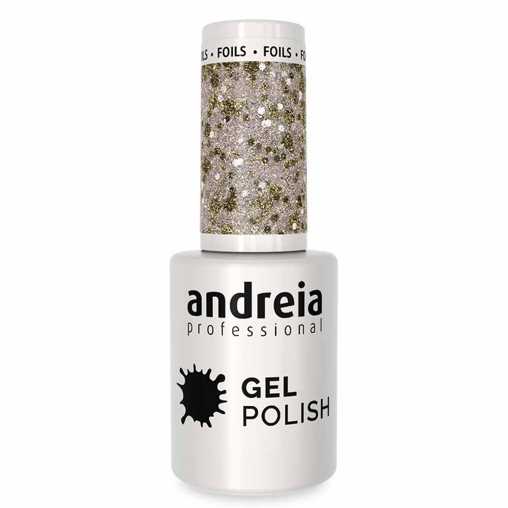 Andreia Professional Gel Polish 254 Gold and Silver Glitter, 10.5ml