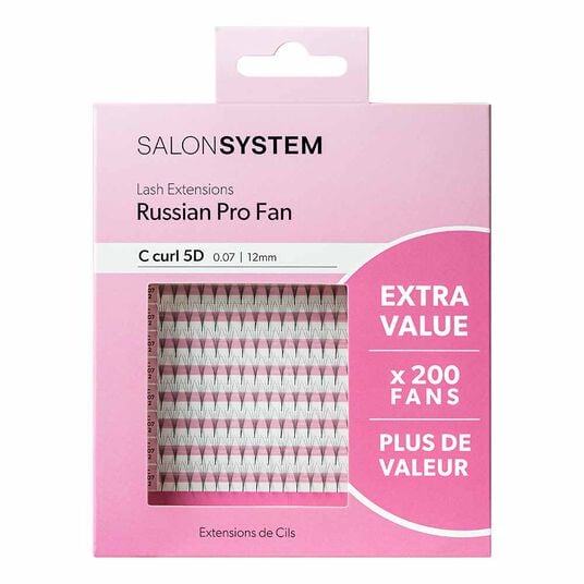 Salon System Lash Extensions Russian Pro Fan C Curl 5D 0.07 - 12mm Extra Value Pack