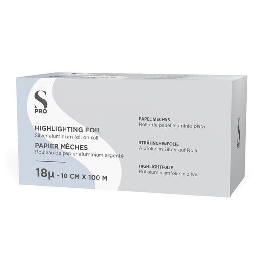 S-PRO Premium Silver Aluminium Highlighting Foil Roll, 18 microns, 10cm x 100m