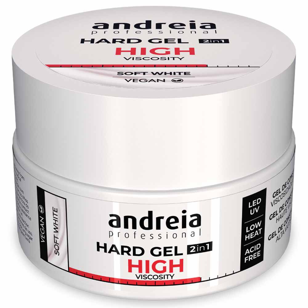 Andreia Professional Hard Gel 2 In 1 - High Viscosity Soft White 22gr