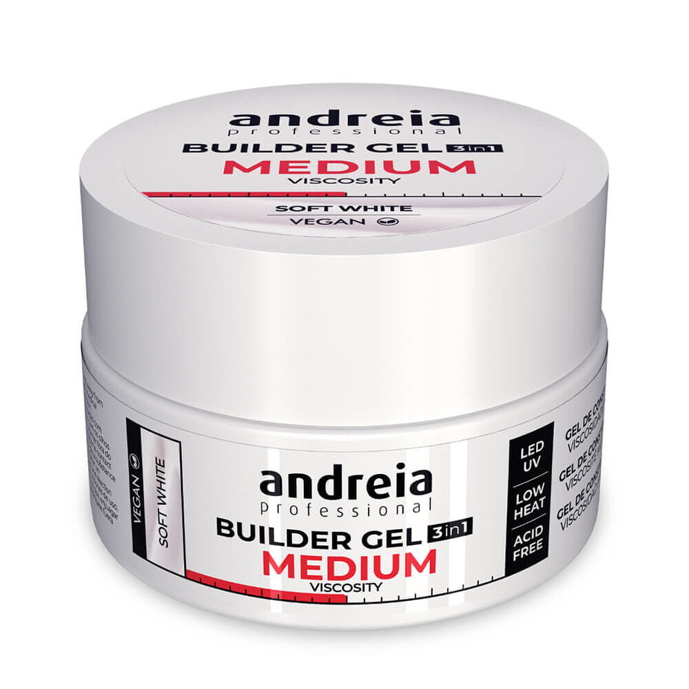 Andreia Professional Builder Gel 3 In 1 - Medium Viscosity Soft White 22gr