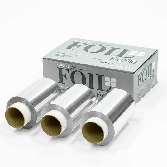 Procare Premium Hair Foil Refills Case of 3 Rolls Silver, 100mm X 100m