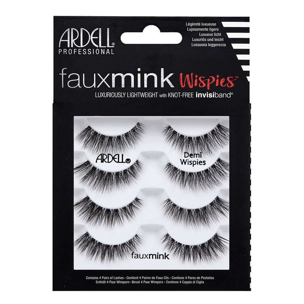 Ardell Faux Mink Demi Wispies Strip Lashes, Pack of 4