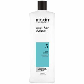 Nioxin System 3 Scalp + Hair Thickening Shampoo for Coloured, Dry and Damaged Hair with Light Thinning 1L