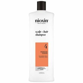 Nioxin System 4 Scalp + Hair Thickening Shampoo for Coloured, Dry and Damaged Hair with Progressed Thinning 1L