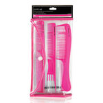 Salon Services Six Piece Comb Set Pink