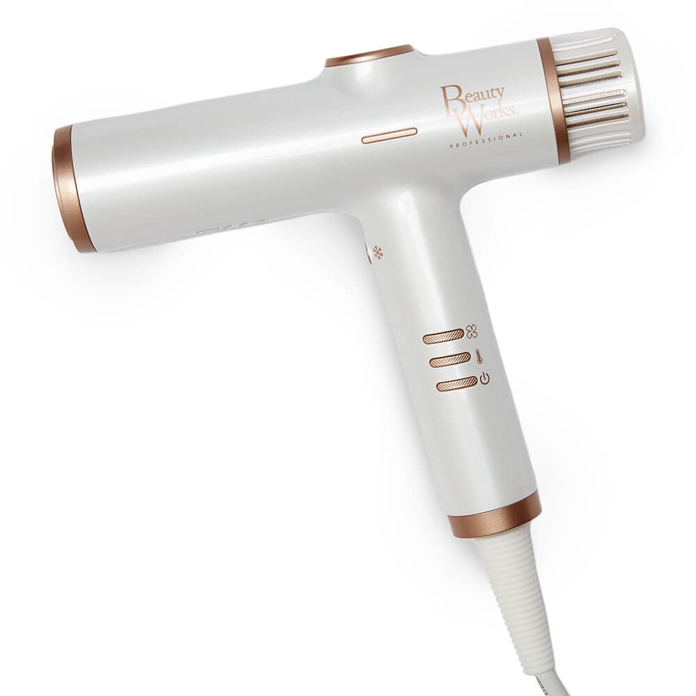 Beauty Works Aeris Digital Hairdryer White And Gold