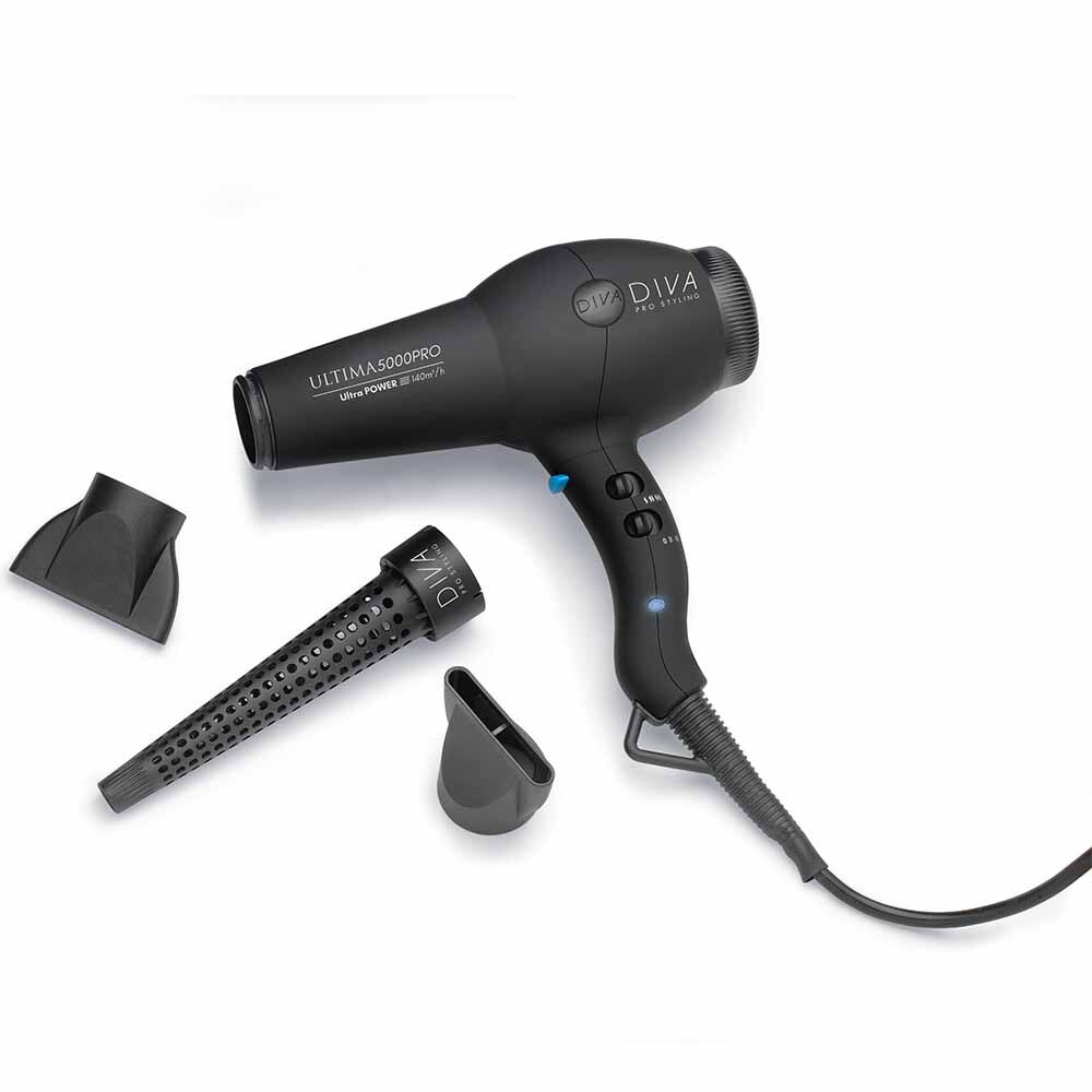 Diva Pro Styling Ultima 5000 Pro Hair Dryer Black Hair Dryers Salon Services