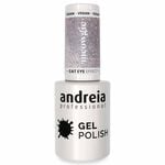 Andreia Professional Cat Eye Effect Gel Polish MC1 - Silver Magnetic Glitter with Pink Sparkles 10.5ml