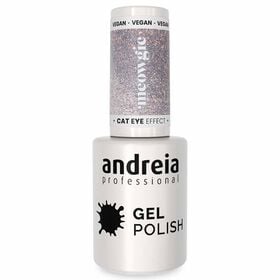 Andreia Professional Cat Eye Effect Gel Polish MC1 - Silver Magnetic Glitter with Pink Sparkles 10.5ml