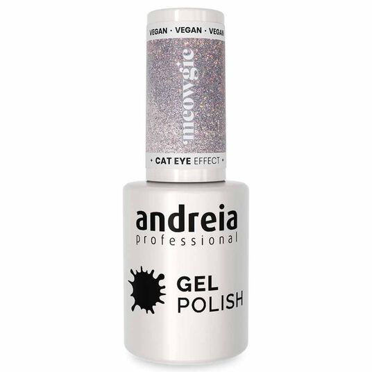 Andreia Professional Meowgic Cat Eye Effect Gel Polish MC1 - Silver Magnetic Glitter with Pink Sparkles 10.5ml
