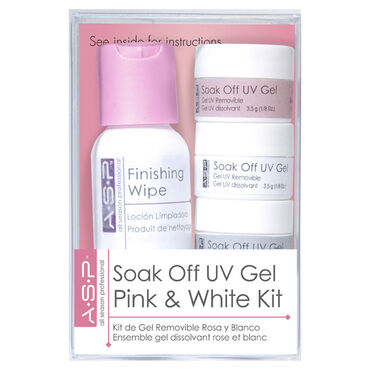 ASP Soak Off UV Gel Pink and White Kit