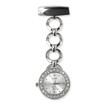 Funky Fobz Fob Watch Diamante Silver