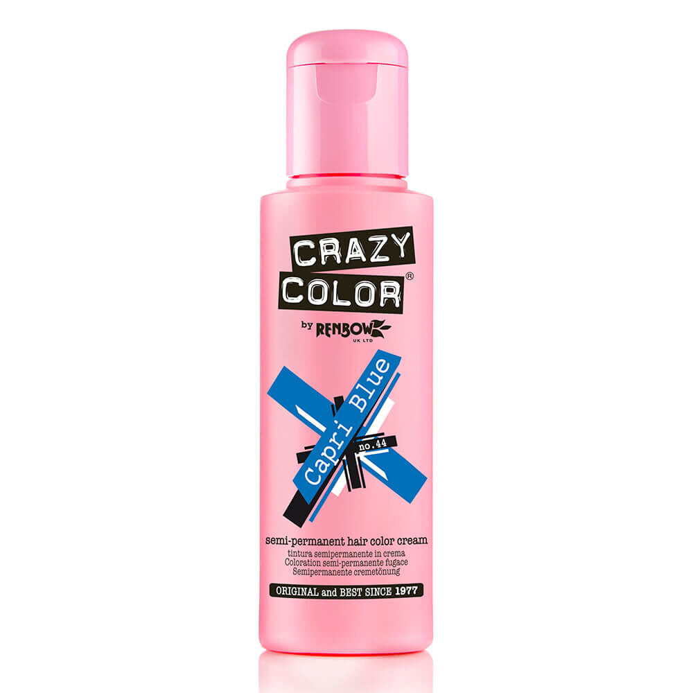 Crazy Color Semi Permanent Hair Colour Cream - Capri Blue 100ml