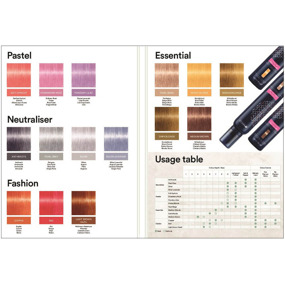 Indola Color Style Mousse Colour Chart Shade Charts Salon Services