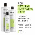 Nioxin System 2 Scalp + Hair Thickening Shampoo for Natural Hair with Progressed Thinning 1L