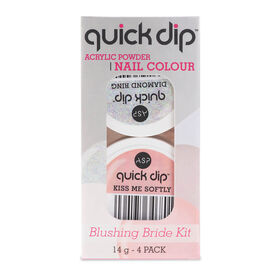 ASP Quick Dip Acrylic Dipping Powder Nail Colour - Blushing Bride Kit, Pack of 4