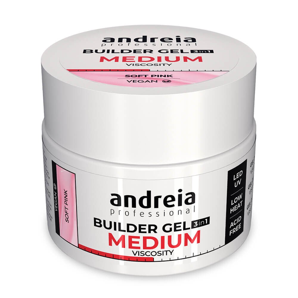 Andreia Professional Builder Gel 3 In 1 - Medium Viscosity Soft Pink 44gr