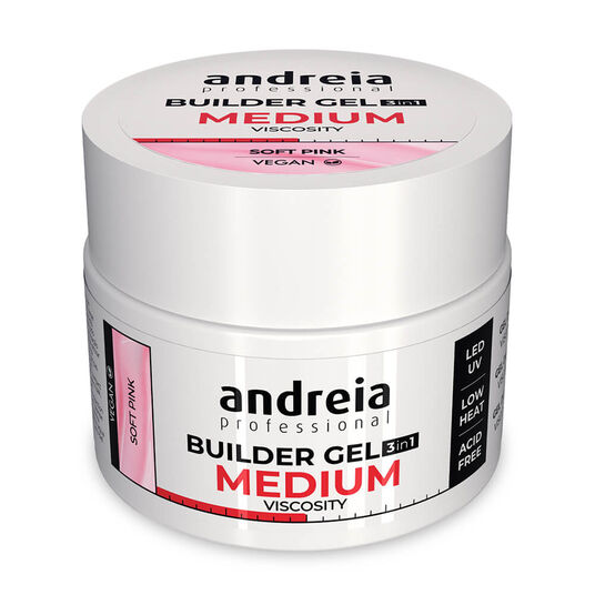 Andreia Professional Builder Gel 3 In 1 - Medium Viscosity Soft Pink 44gr