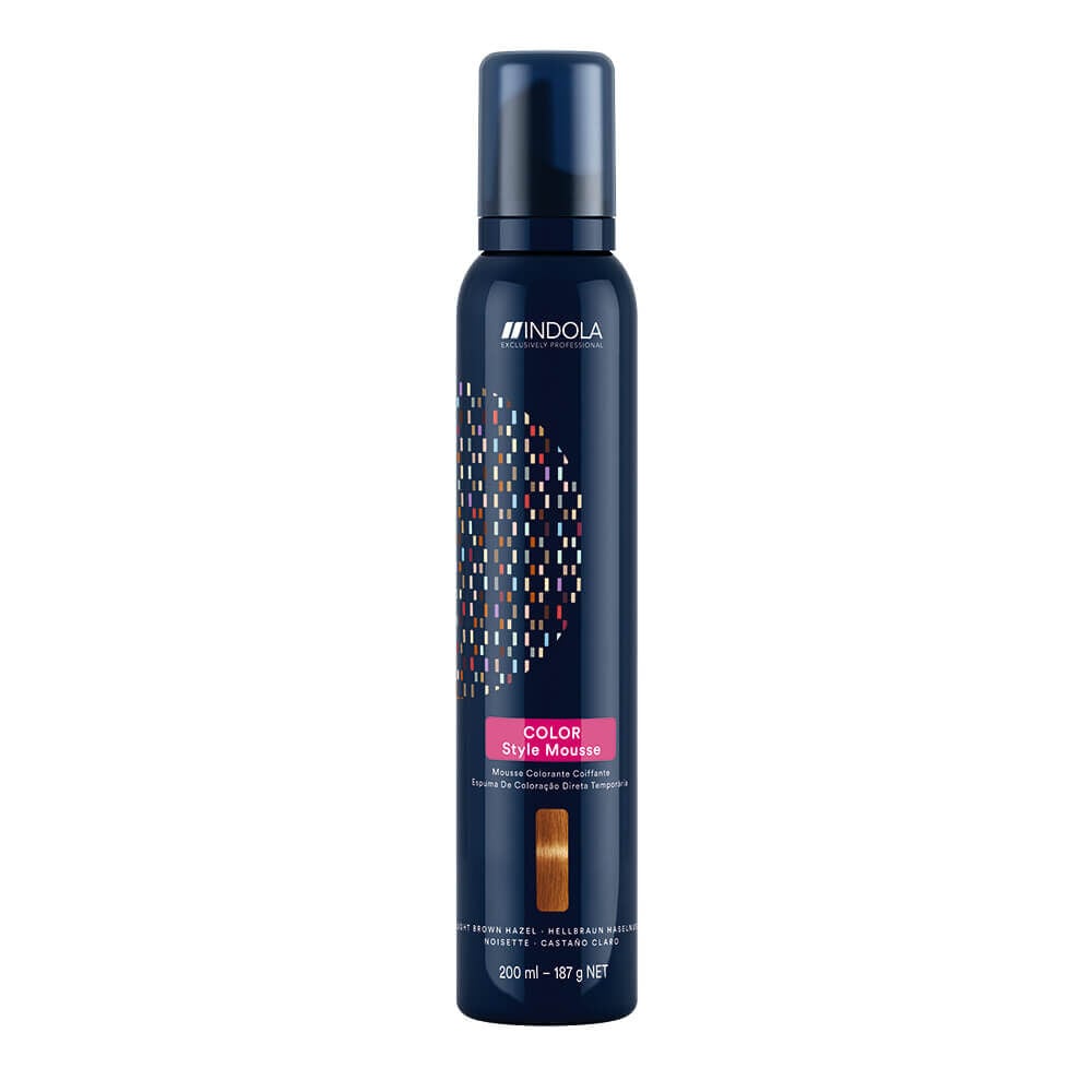 Indola Color Style Mousse Temporary Hair Colour - Light Brown Hazel 200ml