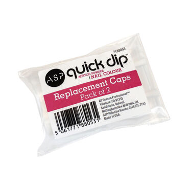 ASP Quick Dip Acrylic Dipping Powder Nail Colour, Replacement Caps & Brushes Pack of 2