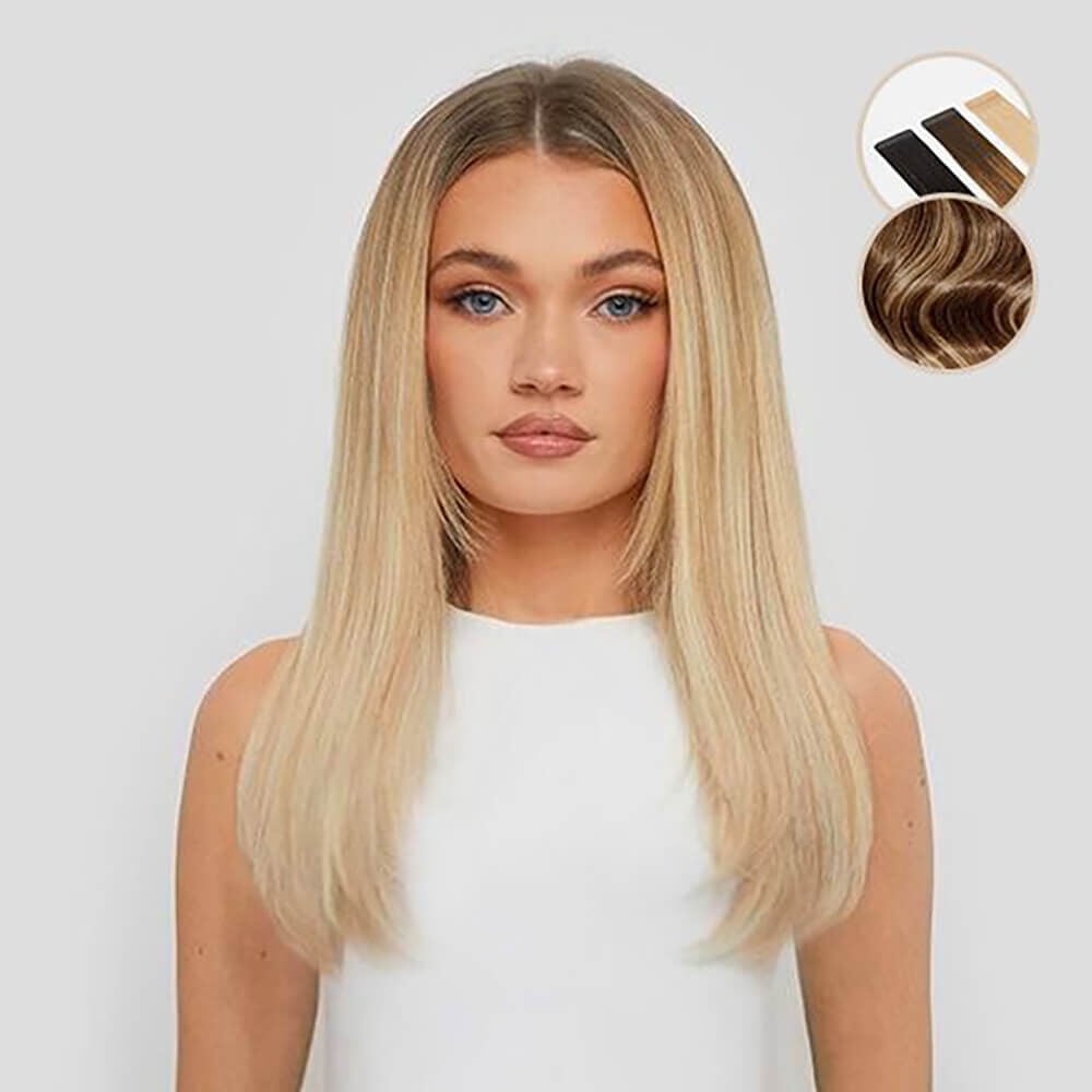 Beauty Works Celebrity Choice Slimline Tape Human Hair Extensions 16 Inch - Mocha Melt 48g