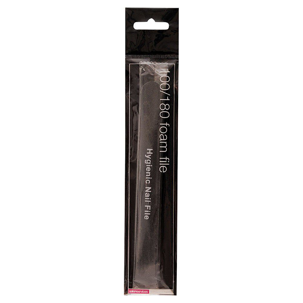 Salon Services Foam Nail File Black 100/180 Grit Single