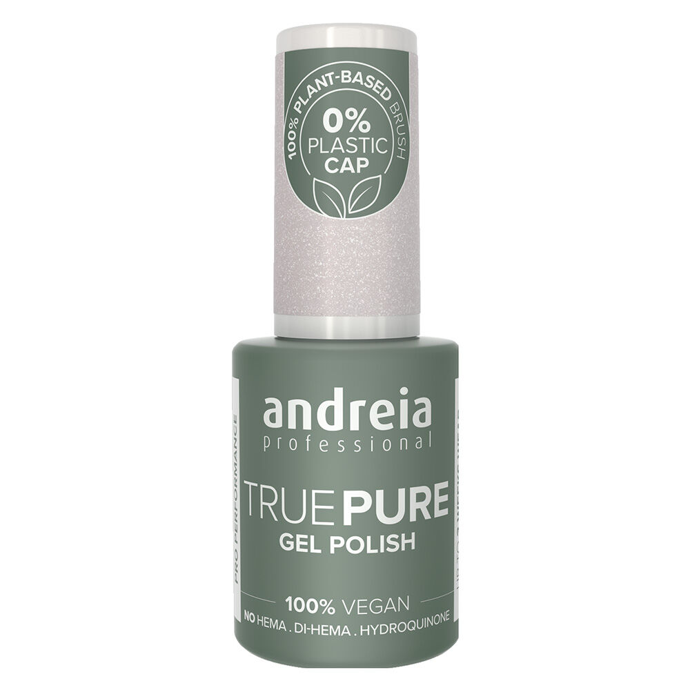 Andreia Professional True Pure T03 White with Glitter - Hema Free Gel Polish, 10.5ml