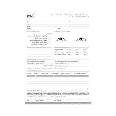 Lash FX Record Cards 50 Pack