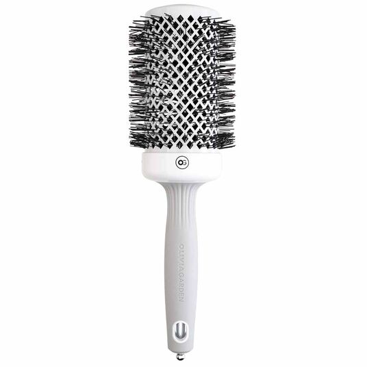 Olivia Garden Expert Blowout Round Hair Brush Shine White & Grey 55mm