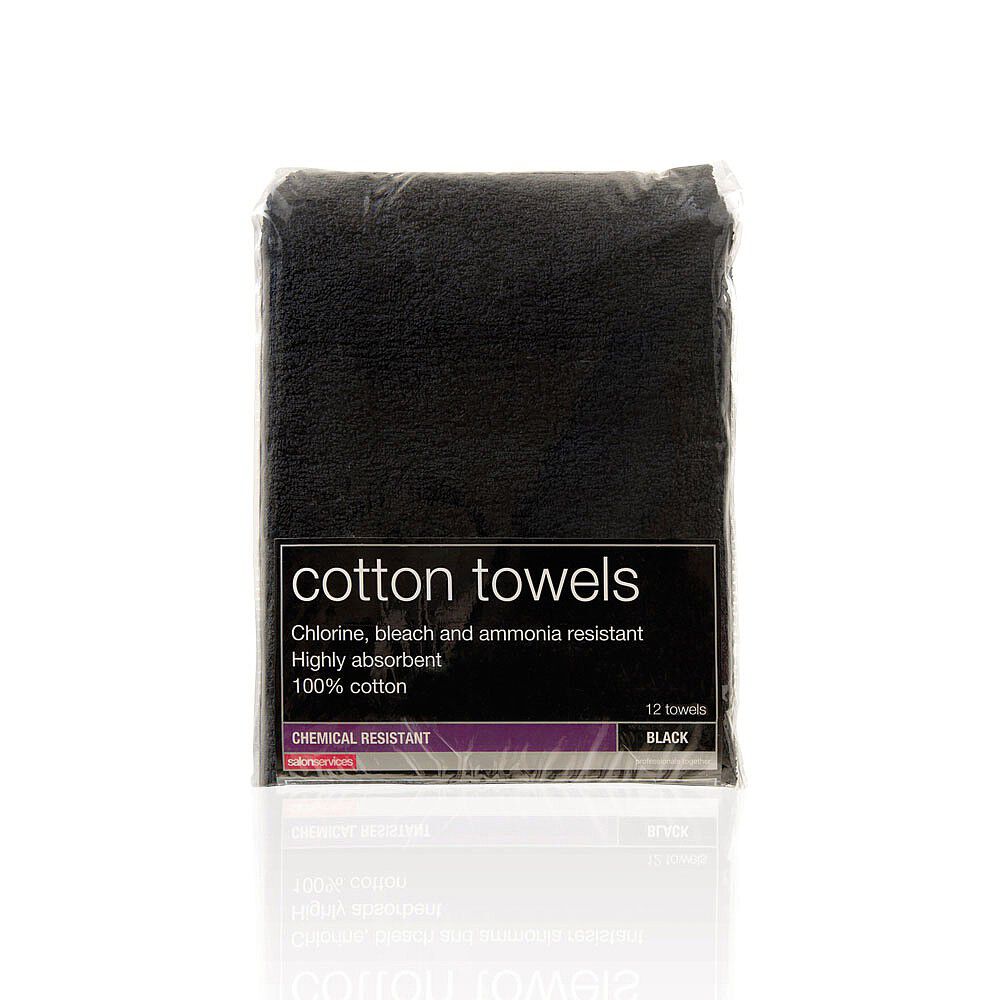 Black Bleach Resistant Towel 12 Pack Salon Services