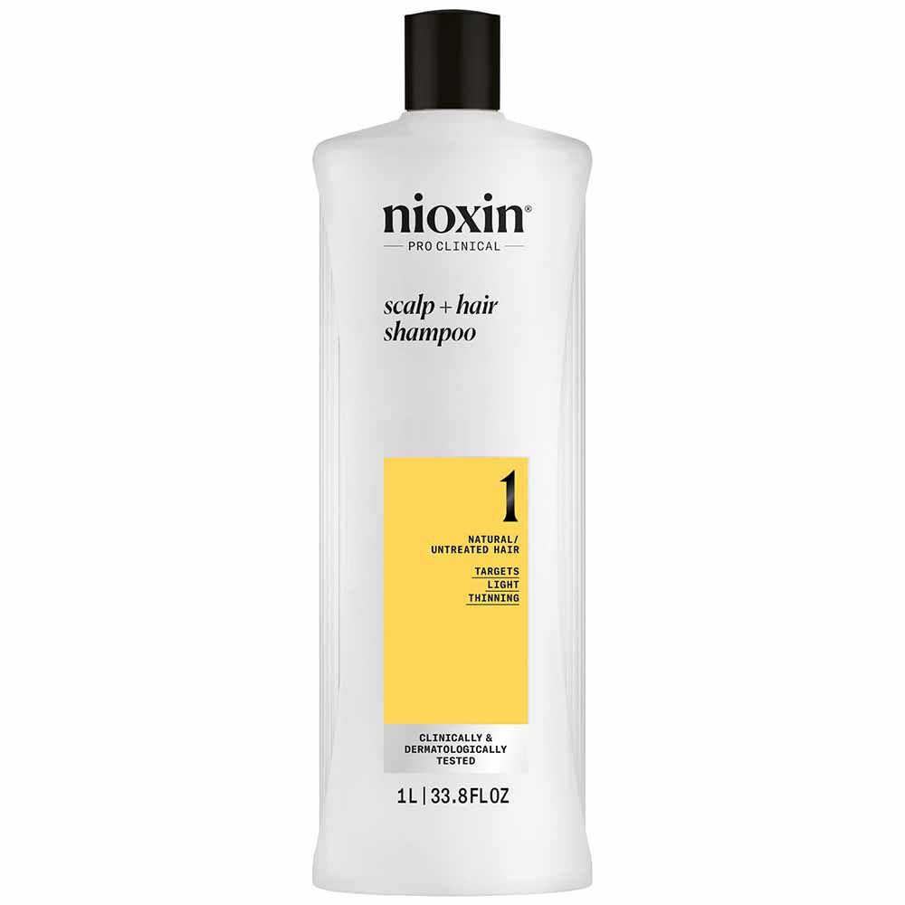 Nioxin System 1 Scalp + Hair Thickening Shampoo for Natural Hair with Light Thinning 1L Nioxin System 1 Scalp + Hair Thickening Shampoo for Natural Hair with Light Thinning 1L