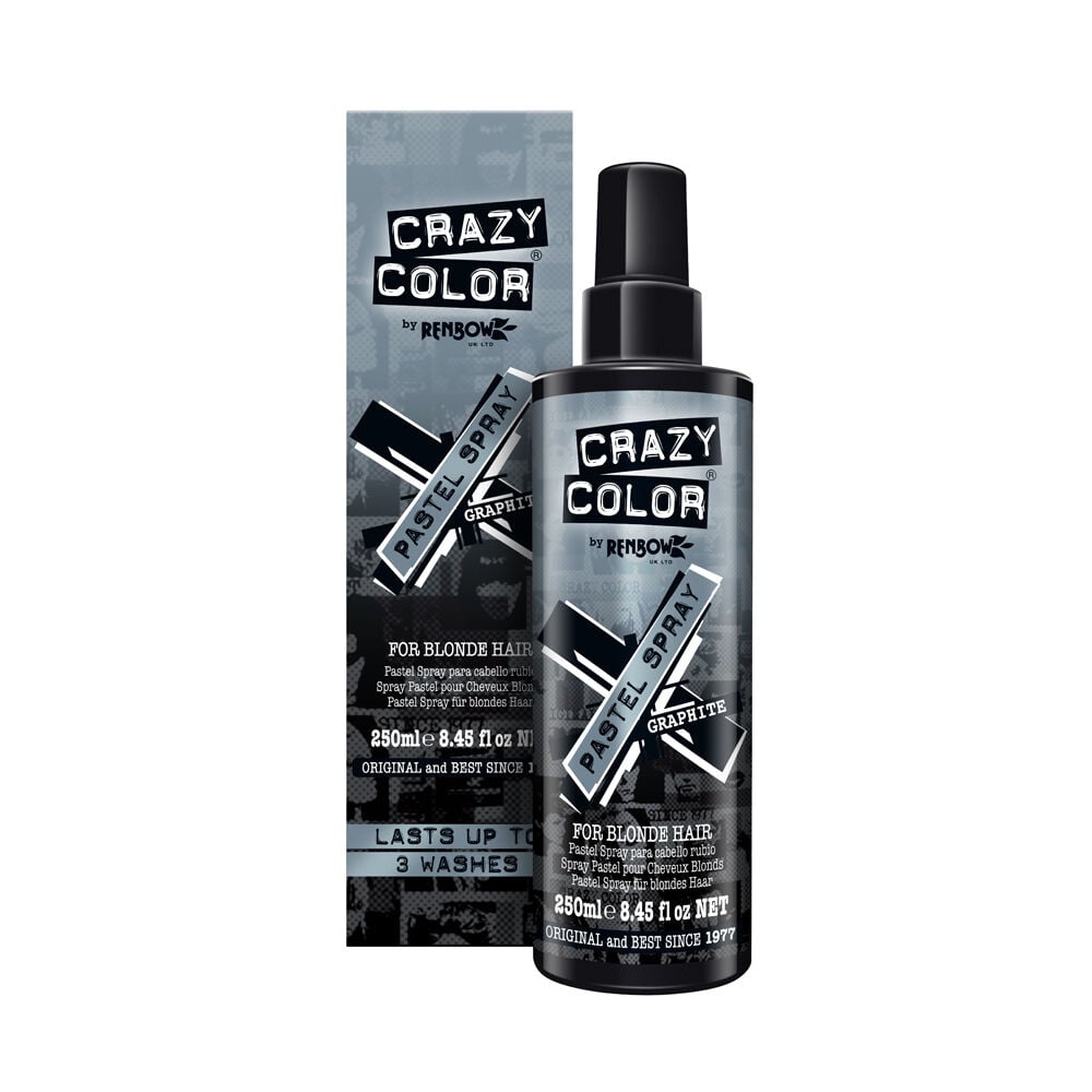 Crazy Color Pastel Spray Temporary Hair Colour -Graphite 250ml