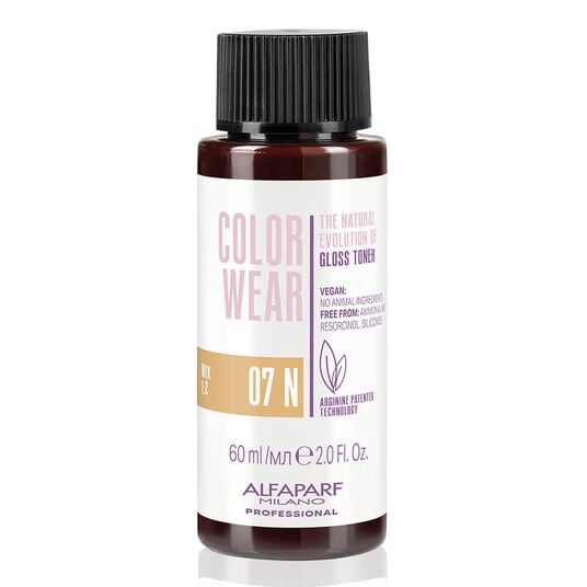 Alfaparf Milano Color Wear Gloss Demi-Permanent Liquid Toner - 07N Soft Medium Natural Blonde 60ml