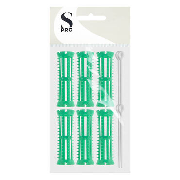 Salon Services Plastic Rollers Green 19mm Pack of 6