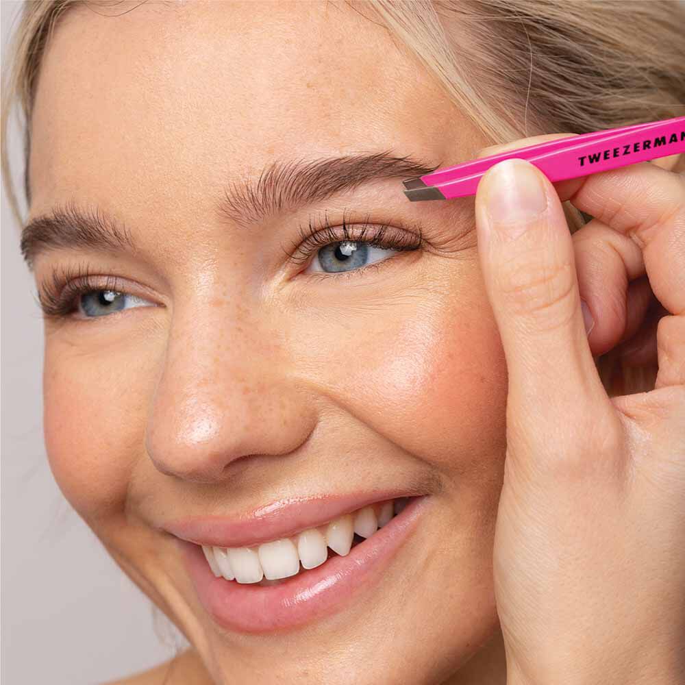 Tweezerman Mini Slant Tweezers, Assorted Colours, Single Tweezer