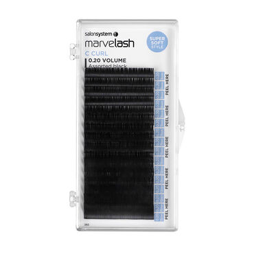 Salon System Marvelash C Curl Lashes 0.20 Volume, Assorted Length, Ellipse Black Each