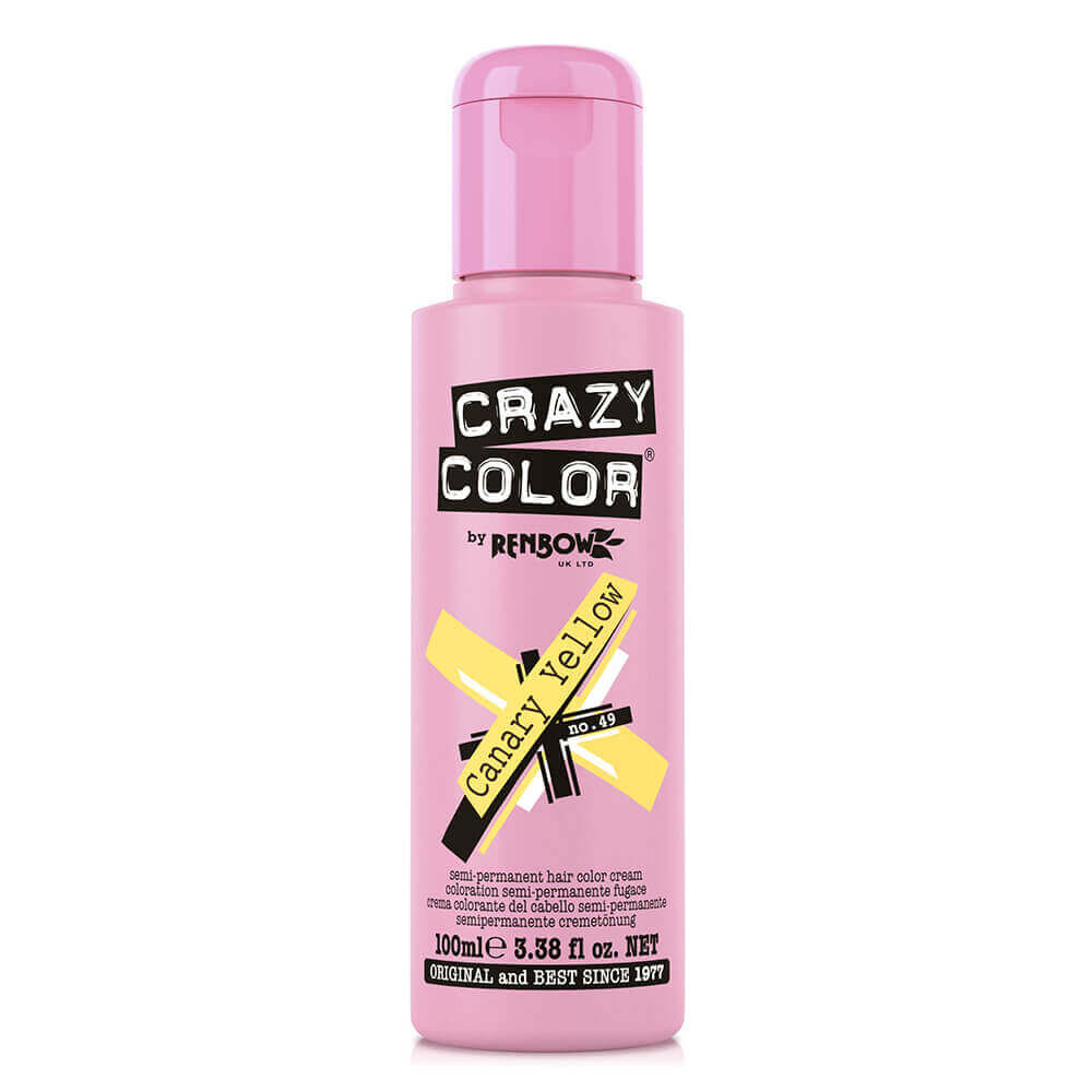 Crazy Color Semi Permanent Hair Colour Cream - Canary Yellow 100ml