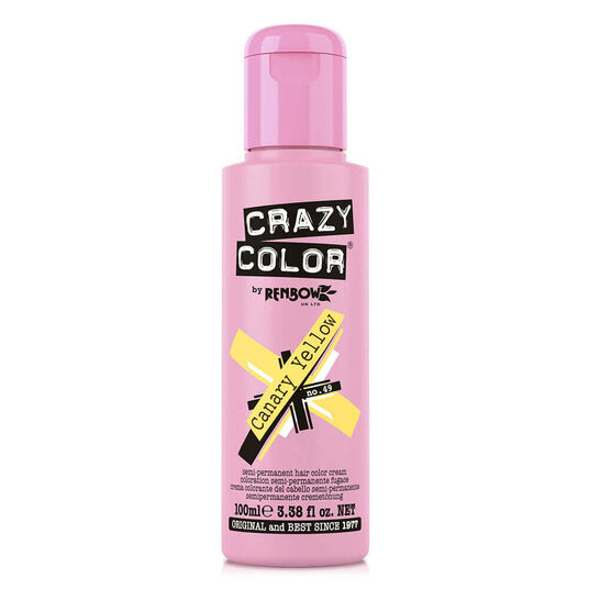 Crazy Color Semi Permanent Hair Colour Cream - Canary Yellow 100ml