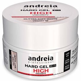 Andreia Professional Hard Gel 2 In 1 - High Viscosity Glitter Soft White 22gr