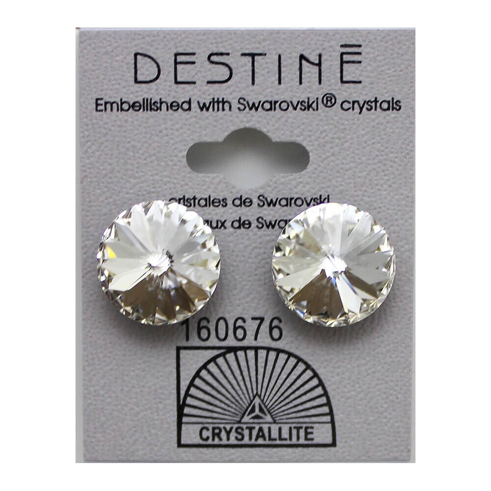 Crystallite Rivoli Large Stud Earrings, 14mm
