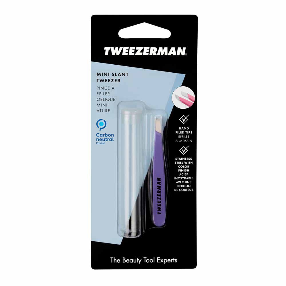 Tweezerman Mini Slant Tweezers, Assorted Colours, Single Tweezer