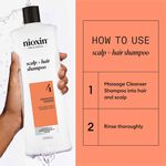 Nioxin System 4 Scalp + Hair Thickening Shampoo for Coloured, Dry and Damaged Hair with Progressed Thinning 1L